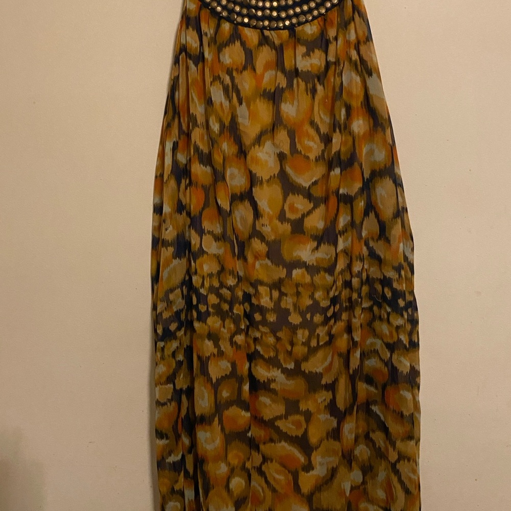 Mlle Gabrielle Gold Embellished Dress.